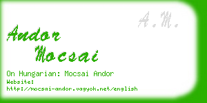 andor mocsai business card